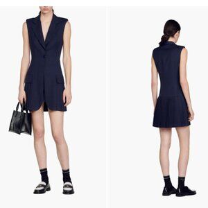 strapless open back dress Sandro // Tweed Belted Dress – VSP Consignment